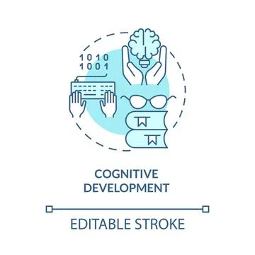 Cognitive development turquoise concept icon Stock Illustration