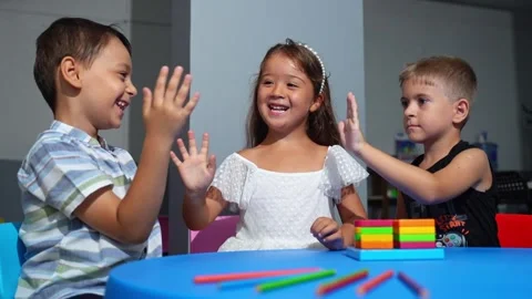 Cognitive Development for young minds. Preschoolers tackle logical puzzles Stock Footage 259826020