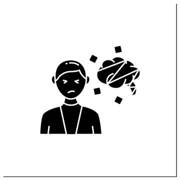 Cognitive dissonance glyph icon Stock Illustration