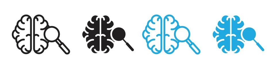 Cognitive Exploration Icon for Advanced Mind Research 스톡 일러스트