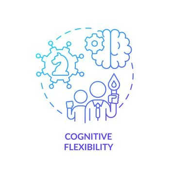 Cognitive flexibility blue gradient concept icon Stock Illustration