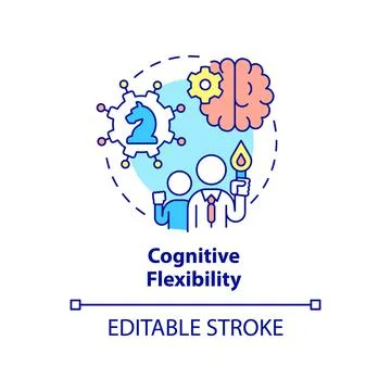 Cognitive flexibility concept icon Stock Illustration