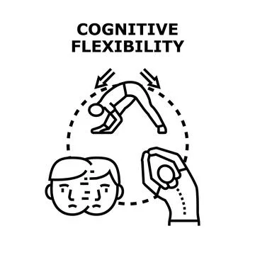 Cognitive flexibility improving adaptability and mental agility イラスト素材