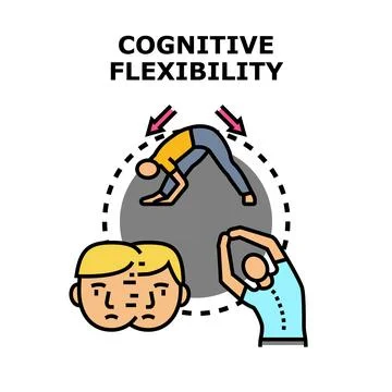 Cognitive flexibility improving adaptability and mental agility Stock Illustration