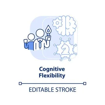 Cognitive flexibility light blue concept icon Stock Illustration