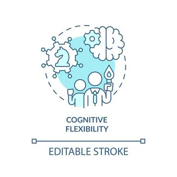 Cognitive flexibility turquoise concept icon Stock Illustration
