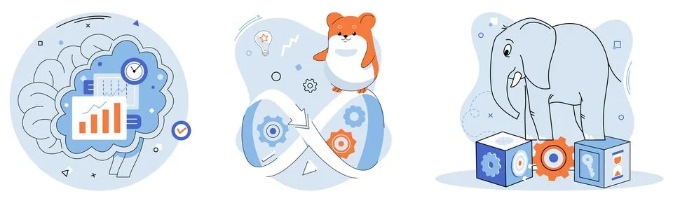 Cognitive Function, Continuous Learning, and Problem Solving Illustrated wi.. イラスト素材