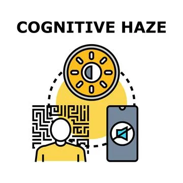 Cognitive haze concept flat line vector Stock Illustration