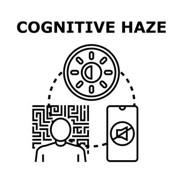 Cognitive haze concept flat line vector イラスト素材