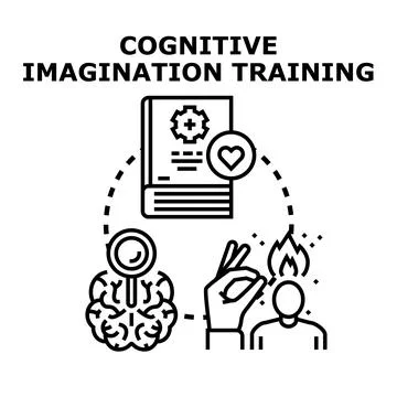Cognitive imagination training improving mental abilities and creativity Illustration