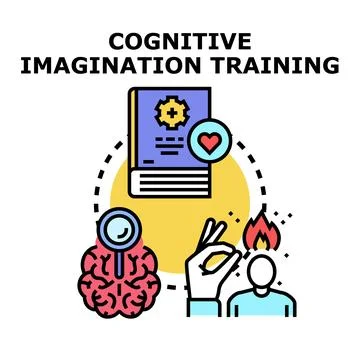 Cognitive imagination training improving mental abilities and creativity Illustration