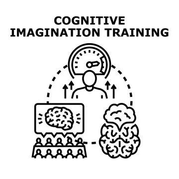 Cognitive imagination training improving mental development process イラスト素材