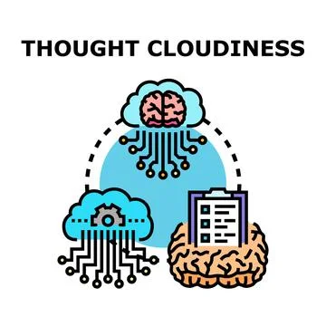 Cognitive impairment concept with brain and cloud computing Stock Illustration