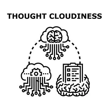 Cognitive impairment concept with brain and cloud computing Stock Illustration