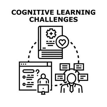 Cognitive learning challenges and mental development process Stock Illustration