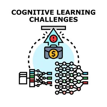Cognitive learning challenges blocking business development Stock Illustration