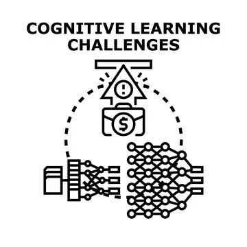 Cognitive learning challenges blocking business development 库存插图