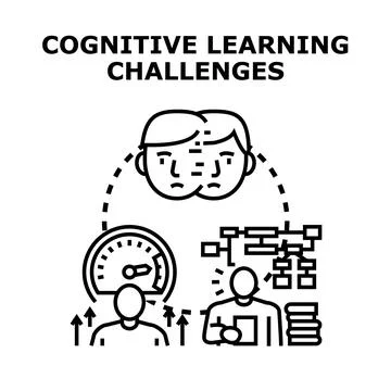 Cognitive learning challenges impacting education and development Stock Illustration