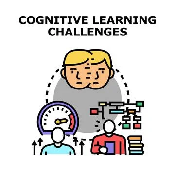 Cognitive learning challenges impacting education and development Stock Illustration