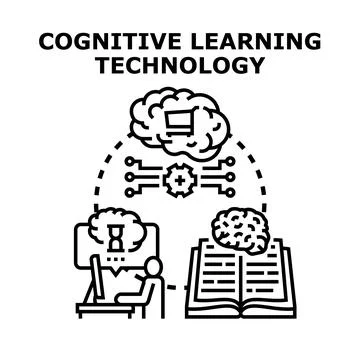 Cognitive learning technology concept illustrating artificial intelligence Stock Illustration
