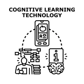 Cognitive learning technology influencing human brain development Stock Illustration