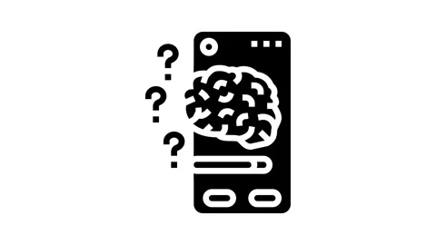 Cognitive load ux ui design glyph icon animation Video stock 326150213
