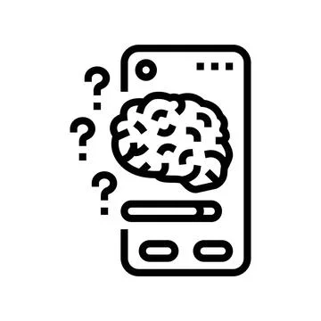 Cognitive load ux ui design line icon vector illustration Stock Illustration