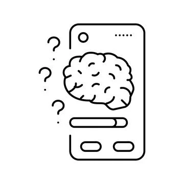Cognitive load ux ui design line icon vector illustration Illustrazione stock
