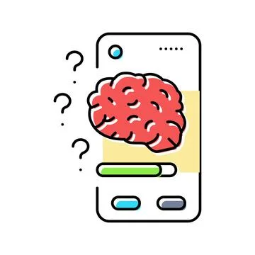 Cognitive load ux ui design color icon vector illustration Stock Illustration