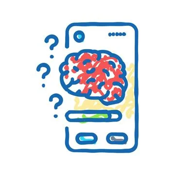 Cognitive load ux ui design icon doodle illustration Stock Illustration