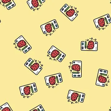 Cognitive load ux ui design vector seamless pattern Stock Illustration