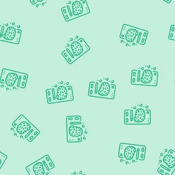 Cognitive load ux ui design line seamless pattern Stock Illustration