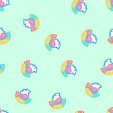 Cognitive load ux ui design vector seamless pattern Illustrazione stock