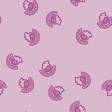 Cognitive load ux ui design line vector seamless pattern Illustrazione stock