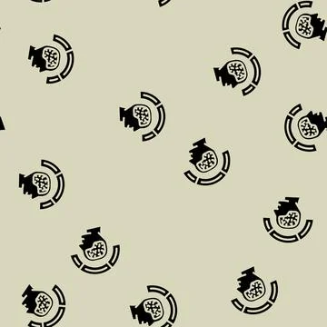 Cognitive load ux ui design glyph vector seamless pattern Illustrazione stock