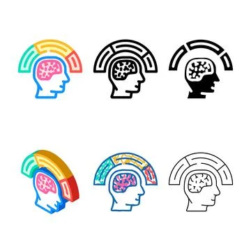 Cognitive load ux ui design color icon simplified vector Stock Illustration
