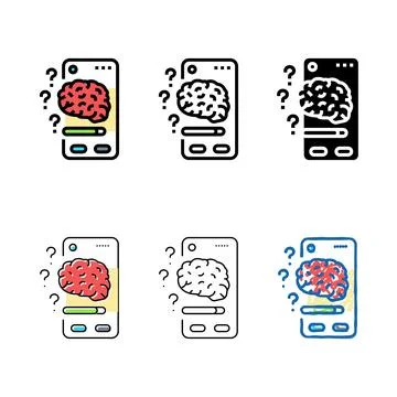 Cognitive load ux ui design concepts color icon vector 스톡 일러스트