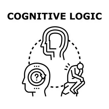 Cognitive logic process with thinking and problem solving Stock Illustration