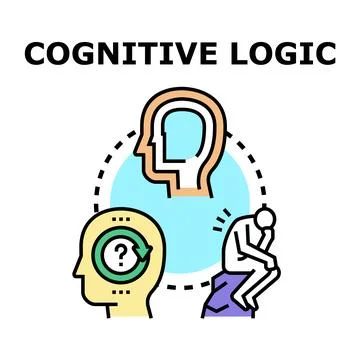 Cognitive logic process with thinking and problem solving イラスト素材