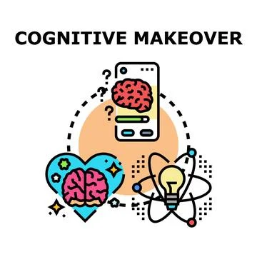 Cognitive makeover concept linking mind, emotion, and ideas Stock Illustration