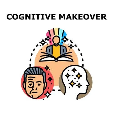 Cognitive makeover concept representing mental improvement and knowledge Illustrazione stock