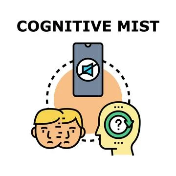 Cognitive mist causing confusion and mental fog in mind Stock Illustration