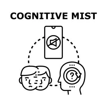 Cognitive mist causing confusion and mental fog in mind Stock Illustration