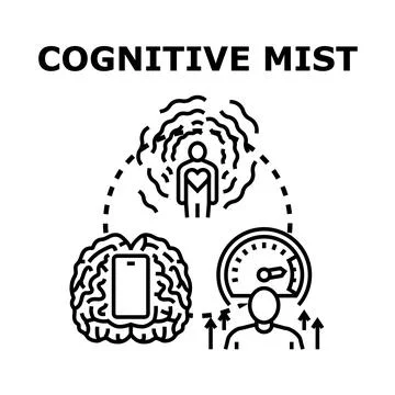 Cognitive mist impacting brain functions and mental well being Illustrazione stock