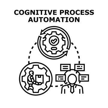Cognitive process automation integrating artificial intelligence and robotics 스톡 일러스트