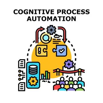 Cognitive process automation transforming business operations with intellig.. Stock Illustration
