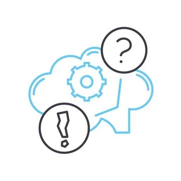 Cognitive process line icon, outline symbol, vector illustration, concept sign Illustrazione stock