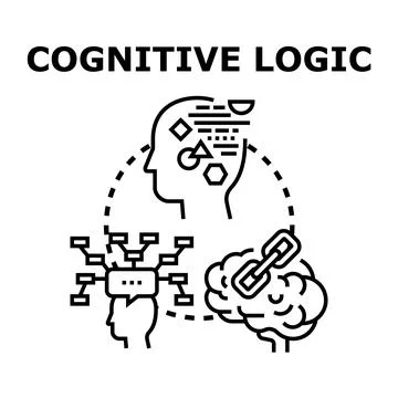 Cognitive process linking innovative logical thinking Stock Illustration