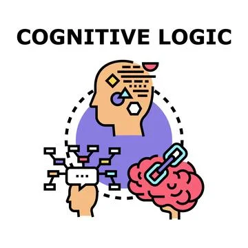 Cognitive process linking innovative logical thinking Stock Illustration