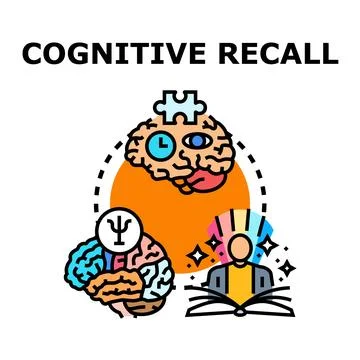 Cognitive recall memory process learning illustration Stock Illustration